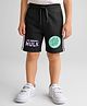 Pine Kids Marvel Terry Knit Knee Length Shorts with Hulk Graphics & Tape Detailing - Black