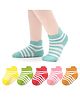 MOMISY   Anti-Skid Cotton Pack Of 6 Striped Anti Skid Socks - Multi Colour