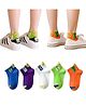 MOMISY Pack Of 5 Fun Text & Smiley Designed Socks - Multi Colour
