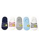 MOMISY Cotton Pack Of 5 Striped & Smiley Designed Socks - Multi Colour
