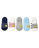 MOMISY Cotton Pack Of 5 Striped & Smiley Designed Socks - Multi Colour