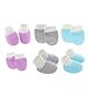 MOMISY Cotton Pack Of 6 Colour Blocked Mittens & Booties - Multi Colour