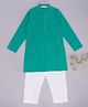 Indus Route by Pantaloons Cotton Full Sleeves Abstract Printed Kurta Pyjama Set - Deep Teal