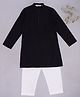 Indus Route by Pantaloons Cotton Full Sleeves Solid Kurta Pyjama Set - Jet Black