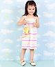 The Mom Store Cotton Sleeveless Striped & Smocked Dress - Multi Colour
