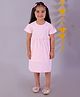 The Mom Store Cotton Half Sleeves Polka Dots Printed Bow Applique Detailed Dress - Pink