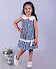 The Mom Store Cotton Sleeveless Checked Dress - Navy Blue