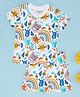Pantaloons Baby Cotton Half Sleeves Animals & Bees Printed Tee & Coordinating Shorts Set - Bright White