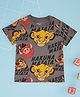 Pantaloons Baby Cotton The Lion King Featuring Half Sleeves Simba Printed Tee - Charcoal Grey