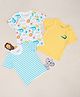 Pantaloons Baby Cotton Pack Of 3 Half Sleeves Striped & Animals Printed Tees - Multi Colour