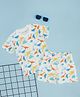 Pantaloons Baby Cotton Half Sleeves Dinosaur Printed Coordinating Tee & Shorts Set - Bright White