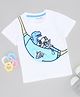 Pantaloons Baby Cotton Half Sleeves Dinosaur & Sling Bag Printed Tee - Bright White