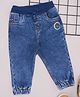 Pantaloons Baby Denim Mild Washed Joggers - Navy Blue