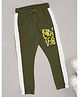 Pantaloons Junior Cotton Skater Text Printed Side Taped Track Pants - Aspen Green