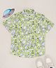 Pantaloons Junior Cotton Half Sleeves Space Theme Printed Shirt - Lime Green