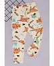 Pantaloons Junior Cotton Dinosaurs Printed Track Pants - Egret