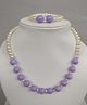 Tiny Closet Pearl Necklace & Bracelet - Purple