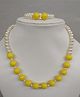 Tiny Closet Pearl Necklace & Bracelet - Yellow