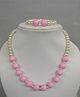 Tiny Closet Pearl Necklace & Bracelet - Pink