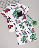 Pantaloons Junior Cotton Marvel Avenger Featuring Half Sleeves Characters Printed Tee & Shorts Set - White