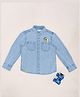 Pantaloons Junior Denim Full Sleeves Robot Printed Shirt - Angel Falls