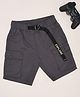 Pantaloons Junior  Pocket Detailed Explore Text Printed Shorts - Dark Shadow