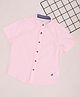 Pantaloons Junior Cotton Flax Half Sleeves Anchor Patch Detailed Shirt - Almond Blossom