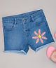 Pantaloons Junior Candy Text Printed Shorts - Medium Blue