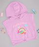 Pantaloons Junior Cotton Sleeveless Candilicious Text Printed Hooded Tee - Orchid