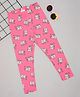 Pantaloons Junior Cotton Spandex Unicorn Printed Leggings - Hot Pink