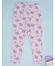 Pantaloons Junior Cotton Spandex Hey You Text Printed Leggings - Orchid Bloom