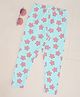 Pantaloons Junior Cotton Spandex Floral Printed Leggings - Spa Retreat