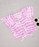 Pantaloons Junior Rayon Half Sleeves Striped Tie Dye Top - Orchid