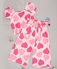 Pantaloons Junior Cotton Half Sleeves Hearts Printed Top & Palazzo Set - Pink