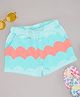 Pantaloons Junior Cotton Waves Printed Shorts - Blue