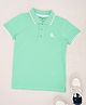 Pantaloons Junior Cotton Half Sleeves Dinosaur Printed Polo Tee - Spring Bud