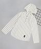 Pantaloons Junior Cotton Full Sleeves Striped Kurta Style Hooded Shirt - White