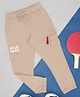 Pantaloons Junior Cotton Wild Trail Text Printed Joggers - Khaki