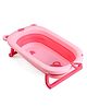 Foldable Baby Bath Tub with Drain Plug - Pink| Anti-Slip Base| Collapsible Space-Saving Design| Infant Bathing Tub| 0-3 Years| Lightweight & Portable