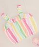 Pantaloons Junior Cotton Frill Detailed Sleeveless Striped Top - Multi Colour