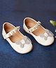 boyz n galz Stones Embellished Bow Applique Detailed Ballerinas - White