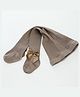 Kidofash Cotton Bow Applique Detailed Ribbed Stockings - Dark Brown