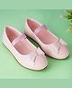 boyz n galz Bow Applique Detailed & Chevron Designed Mary Jane Ballerinas - Pink