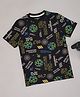 Pantaloons Junior Cotton Half Sleeves Play To Win Printed Tee - Black