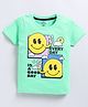 FUN A2Z Soft Cotton Sinker Half Sleeves Every Day Is A Good Day Text Printed Tee - Coral Green