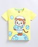 FUN A2Z Soft Cotton Sinker Half Sleeves Space Theme Printed Tee - Yellow