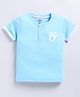 FUN A2Z Soft Cotton Sinker Half Sleeves Solid Tee - Light Blue
