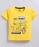 FUN A2Z Soft Cotton Sinker Half Sleeves Monkey Printed Tee - Yellow
