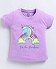 FUN A2Z Soft Cotton Sinker Half Sleeves Unicorn Printed Top - Purple