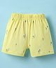 Ollypop Sinker Knit Above Knee Length Shorts With Surfboard Print - Lemon Yellow